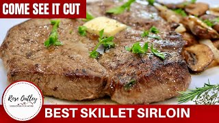 Best Sirloin Steak on a Skillet  Tender Juicy Sirloin Recipe [upl. by Chirlin990]