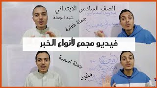 شرح أنواع الخبر في فيديو واحد الصف السادس أحمد محمد عبد الجواد [upl. by Imnubulo]