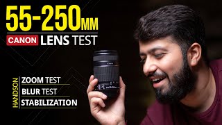 Canon 55250mm Zoom Lens Review  Photo amp Video Test Hindi [upl. by Eitsirk]