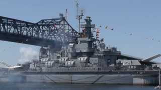 Battleship Massachusetts FIRES 5quot Guns 108060p  Memorial Day 2013 [upl. by Florian412]