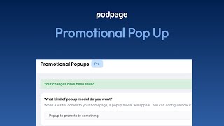 Creating a Promotional Pop Up in Podpage [upl. by Eirellav840]