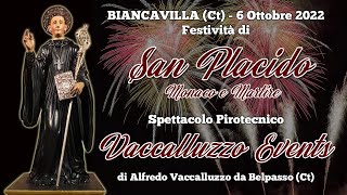 BIANCAVILLA Ct  San PLACIDO Monaco e Martire 2024  VACCALLUZZO EVENTS Night Show [upl. by Zippora]