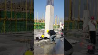 Hoisting process of prefabricated columns with assembly [upl. by Toshiko]