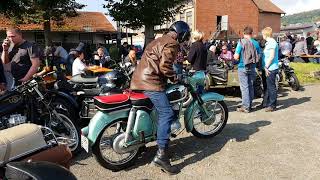 DKW Motorrad Sound  Oldtimer Treffen Ebersbach  Museum Patina [upl. by Aliet]