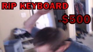 Bossmanjack SMASHES Keyboard After Losing 500 [upl. by Erialcyram]