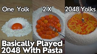 Pasta BUT The EGG YOLKS Double EVERY TIME  2048 Yolks [upl. by Leroi502]