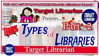 TYPES OF LIBRARIES II पुस्तकालयों के प्रकार [upl. by Aicemaj641]