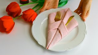 EASY napkin folding idea  Сложить салфетку красиво [upl. by Arnaldo]