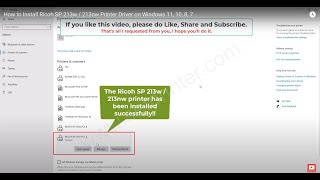 How to Install Ricoh SP 213w  213nw Printer Driver on Windows 11 10 8 7 [upl. by Earized485]