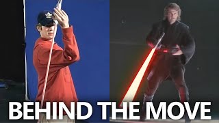 Hayden Christensens Signature Lightsaber Move  Anakin Skywalker Backspin [upl. by Esenwahs917]