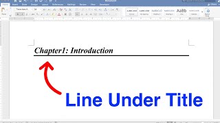 How To Underline Chapter Headings In Word  Microsoft  😎👍 [upl. by Dagnah]