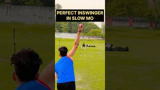 Outswing vs Inswing in slow mo 🔥 art of swing Bowling cricket shorts [upl. by Aceber820]