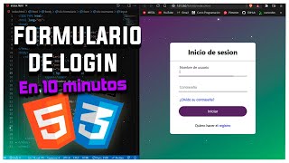 CREA UN FORMULARIO DE INCIO DE SESION CON HTML Y CSS  Fácil y Rápido [upl. by Obmar]