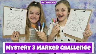 Mystery 3 Marker Challenge Jacy and Kacy [upl. by Enilram515]