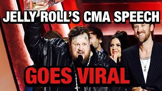 Jelly Rolls Best New Artist CMA Acceptance Speech Goes Viral For Being Motivational amp Inspirational [upl. by Ednutey449]