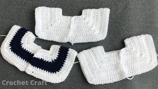 crochet baby yokeYoke for cardigan romperdress [upl. by Akiemaj552]