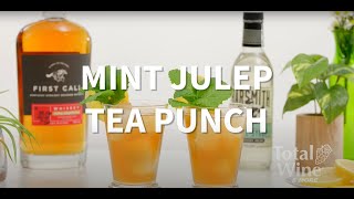 Mint Julep Tea Punch  Bourbon Cocktail Recipe [upl. by Adnirb]