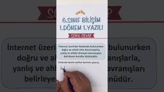 6Sınıf Bilişim 1Dönem 1Yazılı Açık Uçlu Sorular [upl. by Monaco]