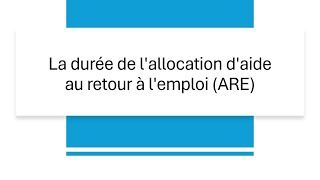 Tout savoir sur le calcul de la durée de lallocation ARE en 2024 [upl. by Nonnairb]