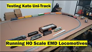 Train Table Update 04 Testing Kato Track and Running EMD HO Scale Locomotives [upl. by Cordelia]