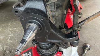 EP 3 1995 Nissan D21 Hardbody 2in Belltech Drop Spindle Install [upl. by Mimajneb]