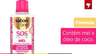 Ativador de Cachos Salon Line SOS Cachos Mel e Óleo de Coco 300ml  Drogaria Minas Brasil [upl. by Icam]