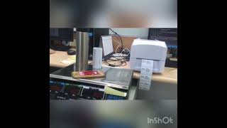 Gainscha 4inch GS2406T Barcode Printer work with scale [upl. by Eldwen]