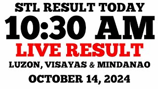 STL Result Today 1030AM Draw October 14 2024 STL Luzon Visayas and Mindanao LIVE Result [upl. by Abad321]