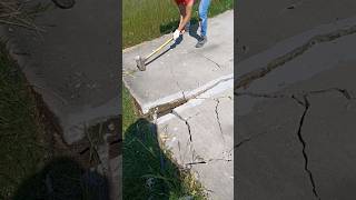 how to break concrete with 16 pound sledgehammer [upl. by Emya980]