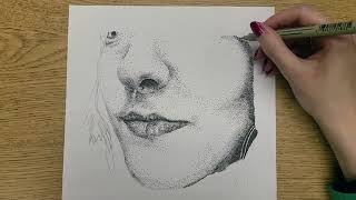 Easy Way to Make a Stippled Portrait Drawing [upl. by Leveroni]