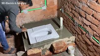 How To Toilet Seat Installation In Bangladeshi  Indian Toilet Install 2024 [upl. by Backler]