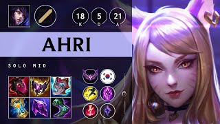 Ahri Mid vs Akali Triple Kill Godlike  KR Master Patch 1421 [upl. by Riess]