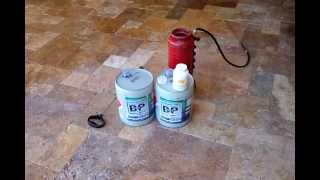 Travertine Tile PAtio Sealing with Wet Look Sealer [upl. by Artimed851]