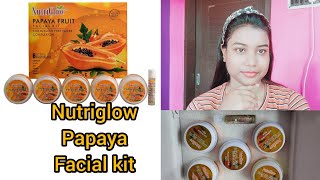 Nutriglow papaya fruit Facial kit review ampdemoHow to use step by step [upl. by Brewer]