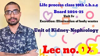 Lec no03 LIFE PROCESS UNIT IV EXCRETION Ultrafiltration and Haemodialysis [upl. by Moth423]