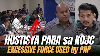 HUSTISYA sa KOJC NAGUUMPISA NA Senate Hearing on the Excessive Force used by PNP on KOJC Premises [upl. by Eidac]