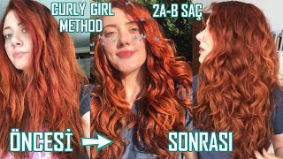 KABARIK DÜZ SAÇLARIM DALGALI ÇIKTI  İLK DOĞAL DALGALI SAÇ DENEMEM  Curly Girl Method  2A 2B SAÇ [upl. by Katt]