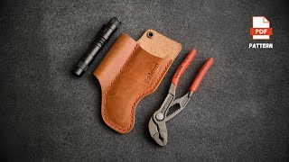 Making a Leather Sheath for Knipex Pliers amp Flashlight DIY  PDF Pattern [upl. by Gwenni]