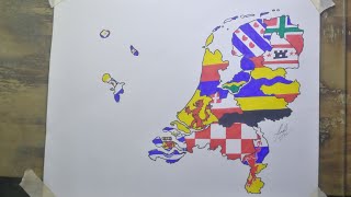 Drawing Netherlands province flags  Netherlands flag maps  nederland provincie vlag kaarten [upl. by Jaban193]