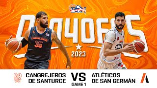 Cangrejeros de Santurce vs Atléticos de San Germán  18623  Game 1  Playoffs  BSN2023 [upl. by Rehctaht]