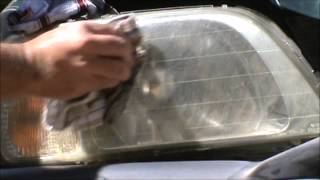 How to Clean Your Headlights  Headlight Restoration  Cleaner  Lens Restorer on a 2000 Honda CRV [upl. by Ahsiekim]