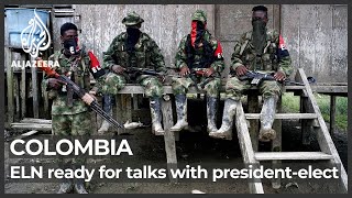 Colombias ELN rebels ready for talks with presidentelect Petro [upl. by Ailaroc]