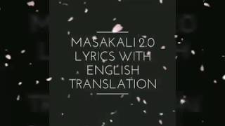 Masakali 20 lyrics with English translation [upl. by Phia]