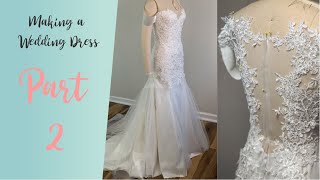 DIY Wedding Dress  Wedding dress with lace appliques 2 [upl. by Noiramaj]