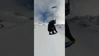 Snowkiting is another dimension 🏔️🏂🪁🤟🏽 snowkite snowkiting snowboarding snowboard fly [upl. by Dlorad772]