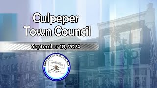 Culpeper Town Council  September 10 2024 [upl. by Arutak385]