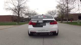 BMW F30 335i N55 Meisterschaft Full cat back GTC exhaust 4x90mm Round [upl. by Attalie]