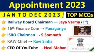 Appointment 2023 Current Affairs  Who Is Who Current Affairs 2023  Important Appointment 2023 CA [upl. by Darn]