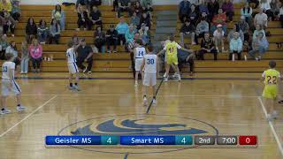 SmartvsGeisler MS 7th Grade Boys Basketball [upl. by Zoara]