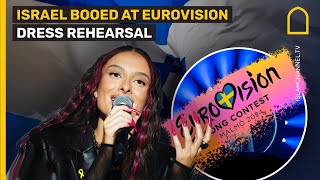 Eurovision 2024 Israels act booed at dress rehearsal ahead of semifinal [upl. by Nostets]